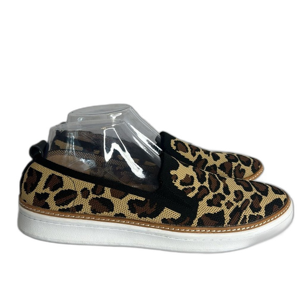 Talbots Womens Brittany Leopard Print Knit Sneakers Shoes Size 9.5 M slip on - Picture 4 of 9